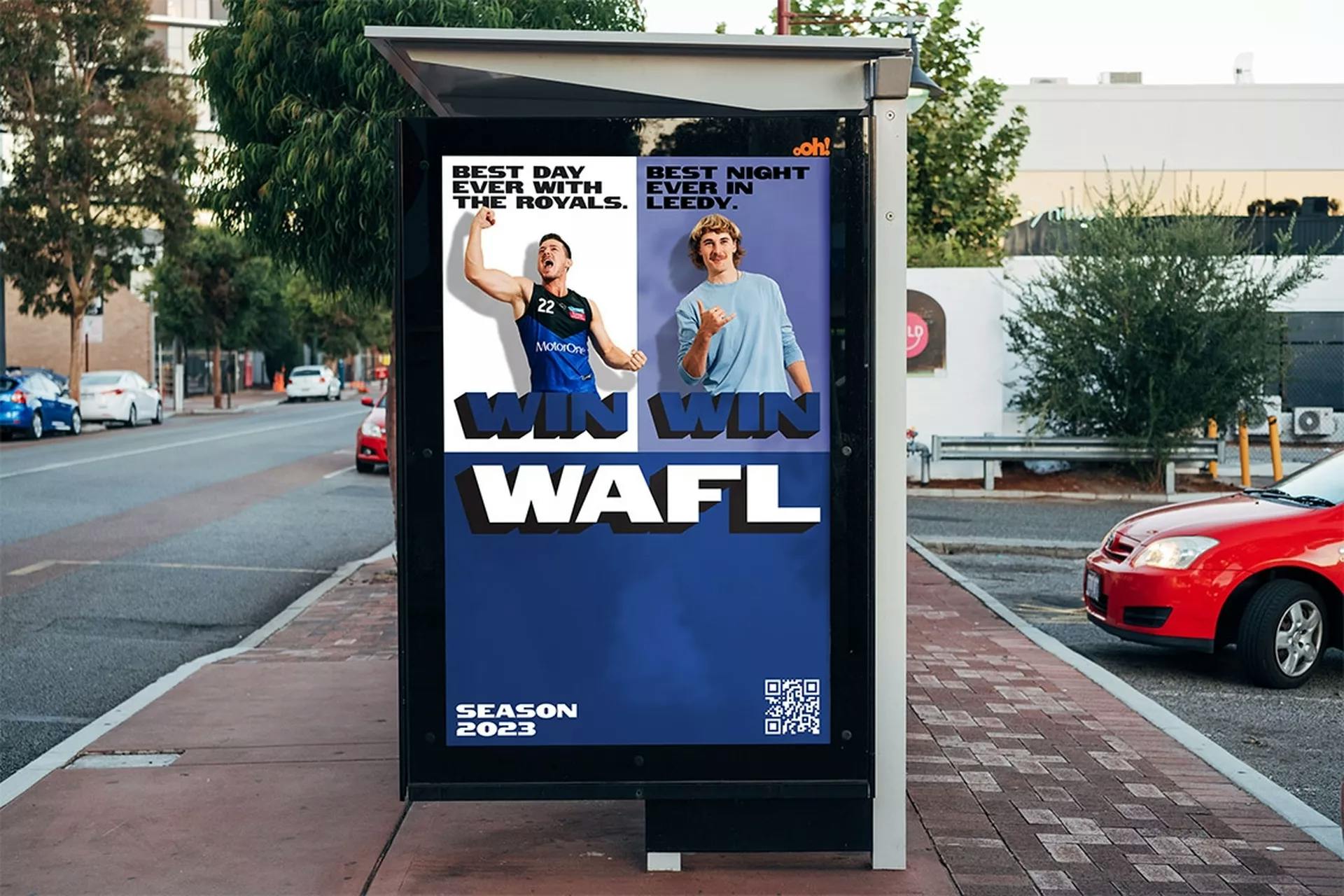 win win wafl bus stop graphic